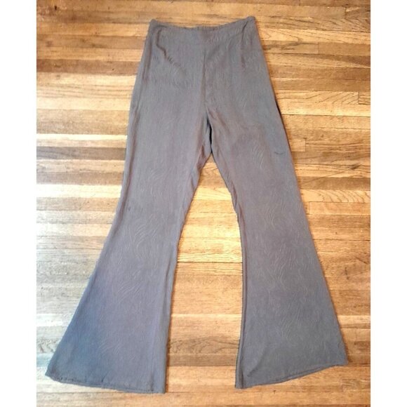New Mustard Seed Textured Flare Beachy Coastal Lightweight Pants Gray Size S - Picture 1 of 6